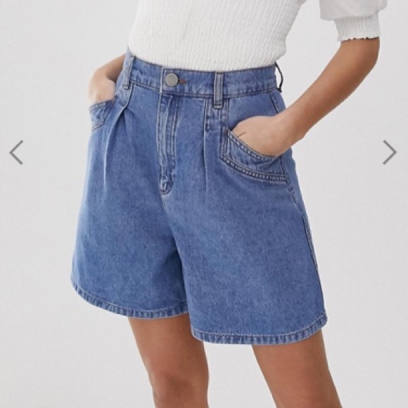 ASOS DESIGN HIGH RISE DENIM SHORTS - Picture 2 of 4